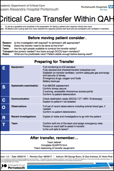 Critical Care Transfer Guidelines